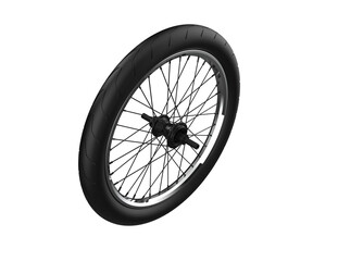 Fototapeta premium Dynamic 20-inch BMX Bike Wheel Transparent HD – Sleek Black Tire and Spoked Rim for High-Resolution Sports Gear, Transport and Adventure Concept Renders, Perfect for Digital Design Assets