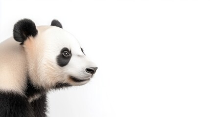 Fototapeta premium panda bear face isolated on white background
