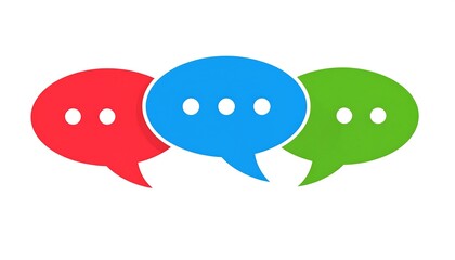 Three colorful speech bubbles