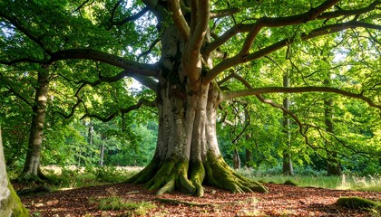 Fototapeta premium Majestic ancient tree in a lush forest