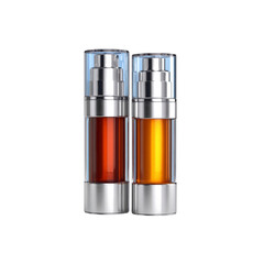 Two Luxury Serum Bottles with Amber and Gold Liquids
