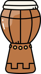 Djembe music instrument line icon