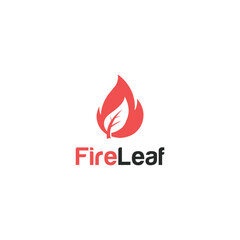 Fire Leaf Logo Vector Simple