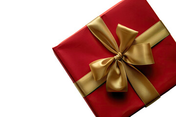 Red gift box with gold ribbon