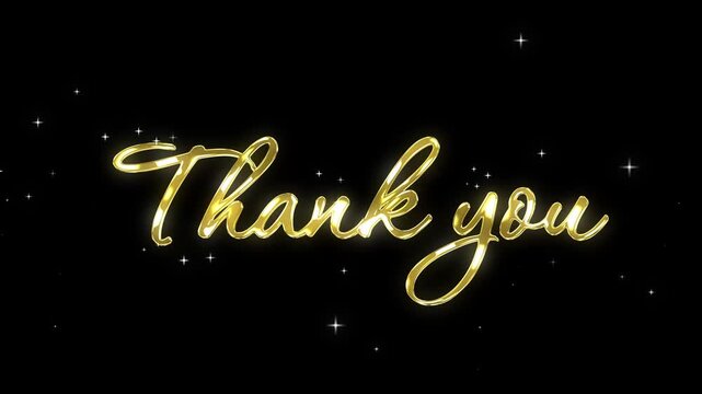thankyou text lettering gold animated text lettering thankyou gold green screen greeting 4k