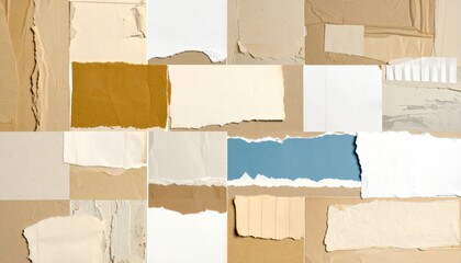 Abstract Collage of Torn Paper Textures