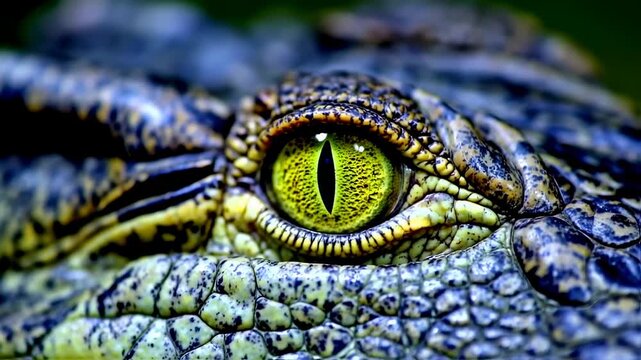 Close-up of a crocodile eye and skin