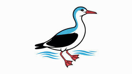 Obraz premium Minimalist line art illustration of a seabird in flight clean and simple design