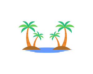 beach coconut tree vector.eps