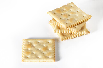 Saltine Crackers isolated on white background