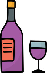 Wine bottle line icon
