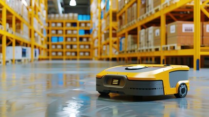 Obraz premium AGV Transport Robots: Pioneering Automated Material Handling in Warehousing, Manufacturing, and Supply Chains