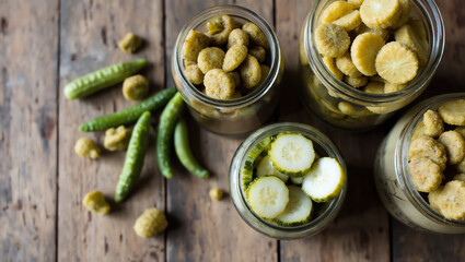 Raw Pickles and Fermented Briny Snacks in Glass Jars &ndash; Bold Flavor Preserves


