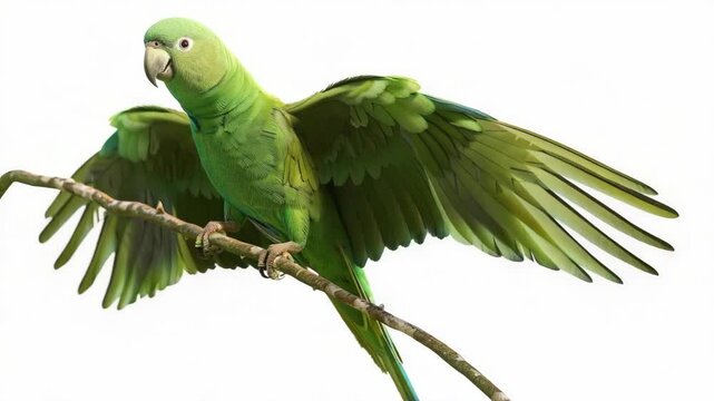 A green parrot with bright yellow and blue accents on its wings and face.