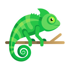 vector illustration of chameleon, color changing, flat design