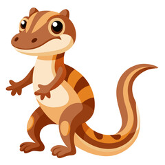 vector illustration of lizard, tail raised, cartoon