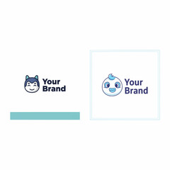 cartoon-style logo with a minimal mascot 