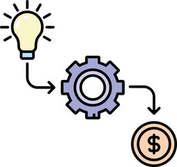 Change idea into money line icon