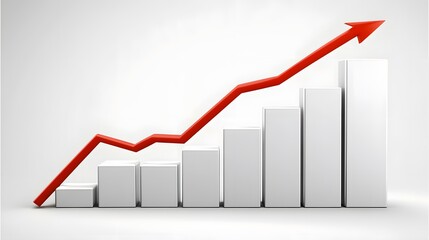 Upward Trend 3d Graph Chart Business Growth Success