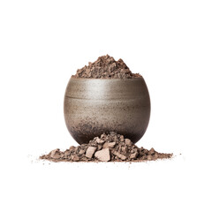 Earthy Brown Powder in Ceramic Bowl - Natural Texture and Color