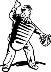 baseball umpire calling out