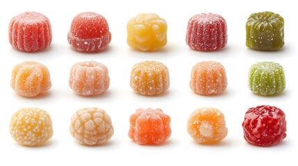 Assorted Colorful Gummy Candies Delicious Sugary Sweets Collection