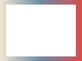 Gradient border in red, white, and blue with central white space.