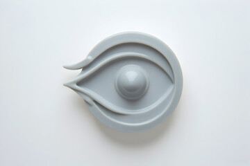 Eye Shape Decoration on White Background Simple Still Life