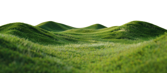Rolling green hills covered in grass