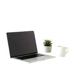 Fototapeta premium laptop and coffee cup