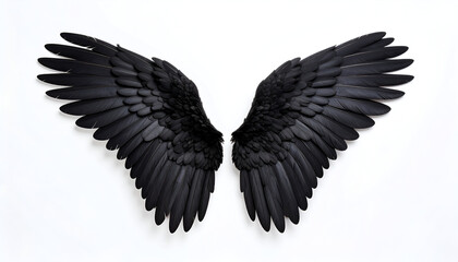 Obraz premium Black Wings with Isolated Background.