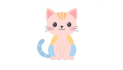 Obraz premium Cute Cartoon Cat Sitting.