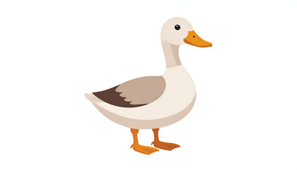 Cute Farm Duck Illustration.