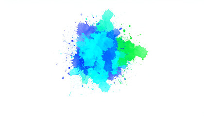 Colorful paint splashes with white background.