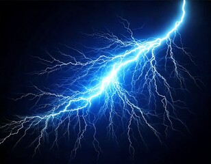 Vector lightning with a bright glow. Thunderstorm lightning, electric discharge. 