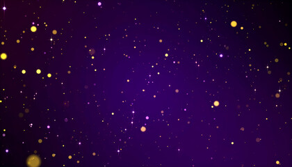 Golden Dust Purple Night Background.