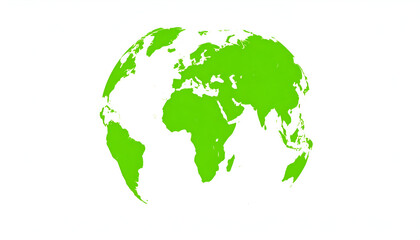 Green Earth Globe with World Map.