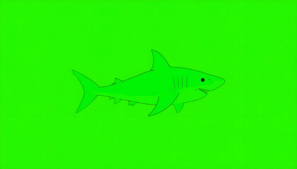 Naklejka premium Green Shark Chroma Key Animation.