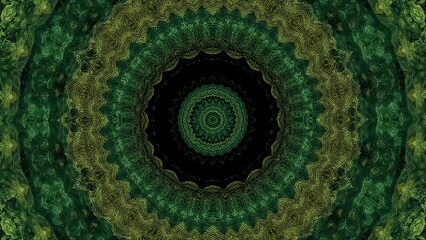 Photo of abstract concentric circles create a mesmerizing pattern with a harmonious blend of green and yellow hues