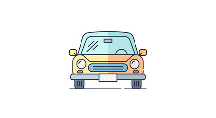 Fototapeta premium Isolated retro car vector illustration in colorful minimalist design