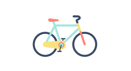 Fototapeta premium Stylized bicycle illustration in pastel tones against plain background