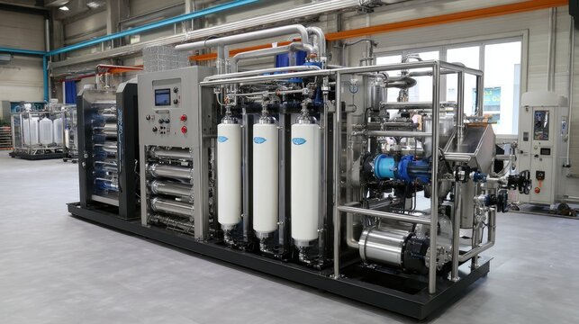 High-Quality Industrial Water Treatment System with Pump and Filtration Components in Modern Facility Setting