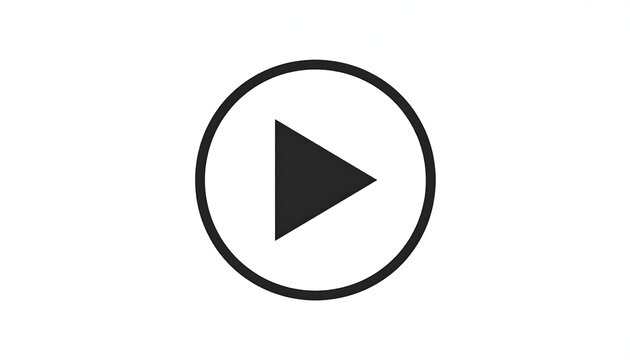 Play Button Icon with Circle, and Media.