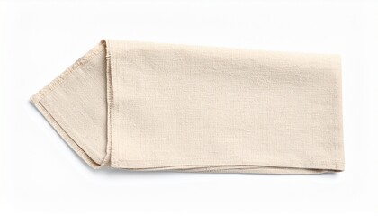 Linen napkin isolated on white background, top view 