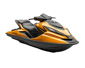 Orange jet ski isolated on transparent background