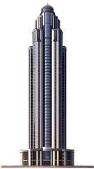 Modern skyscraper building isolated on transparent background