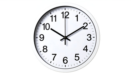 Simple White Wall Clock Time.