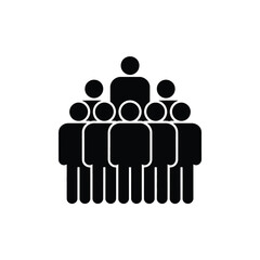 Teamwork and leadership silhouette icon of people standing together