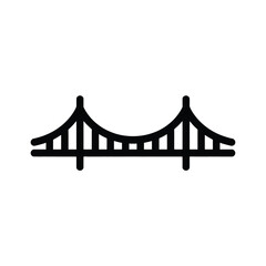 Simple outline icon of a suspension bridge