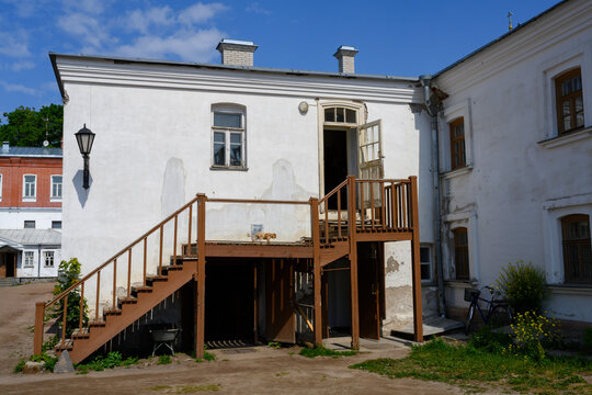 Entrance to the kitchen of the refectory of the Valaam Monastery on the island of Valaam in Karelia